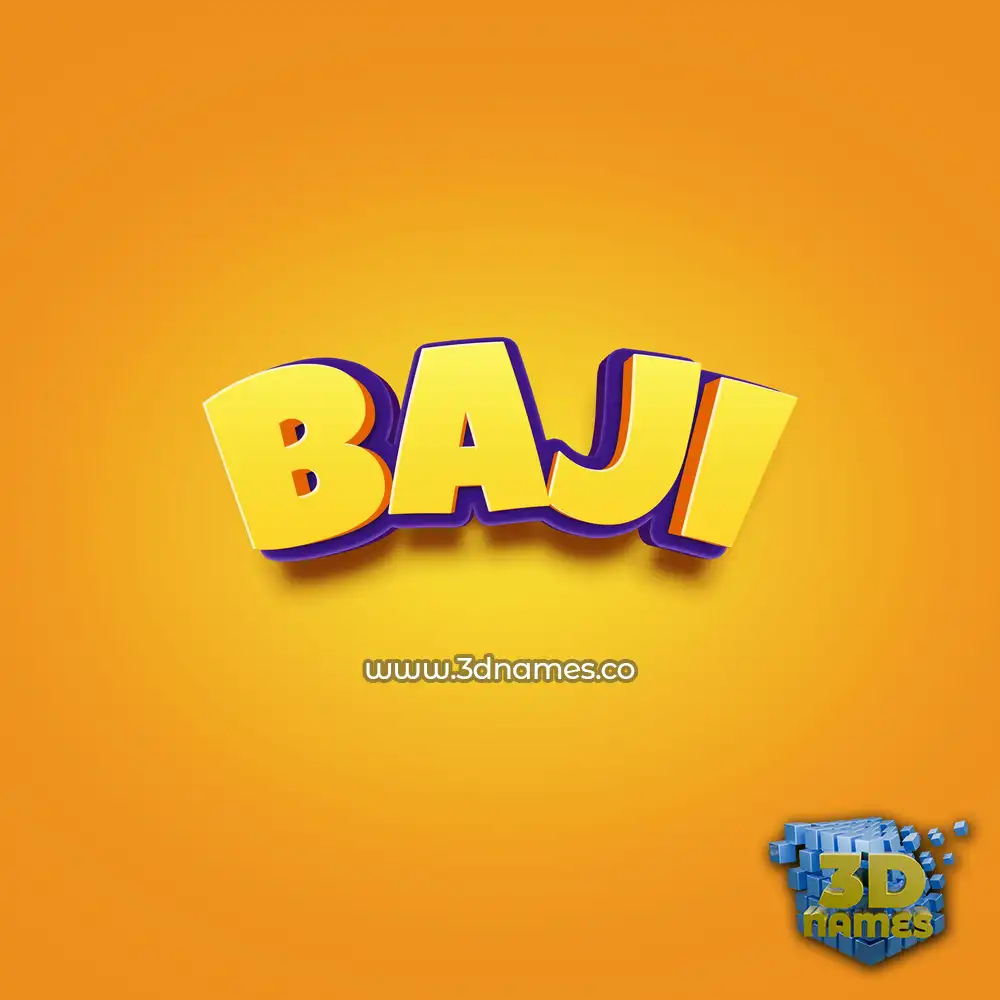baji in Orange Toon style - 3D name wallpaper