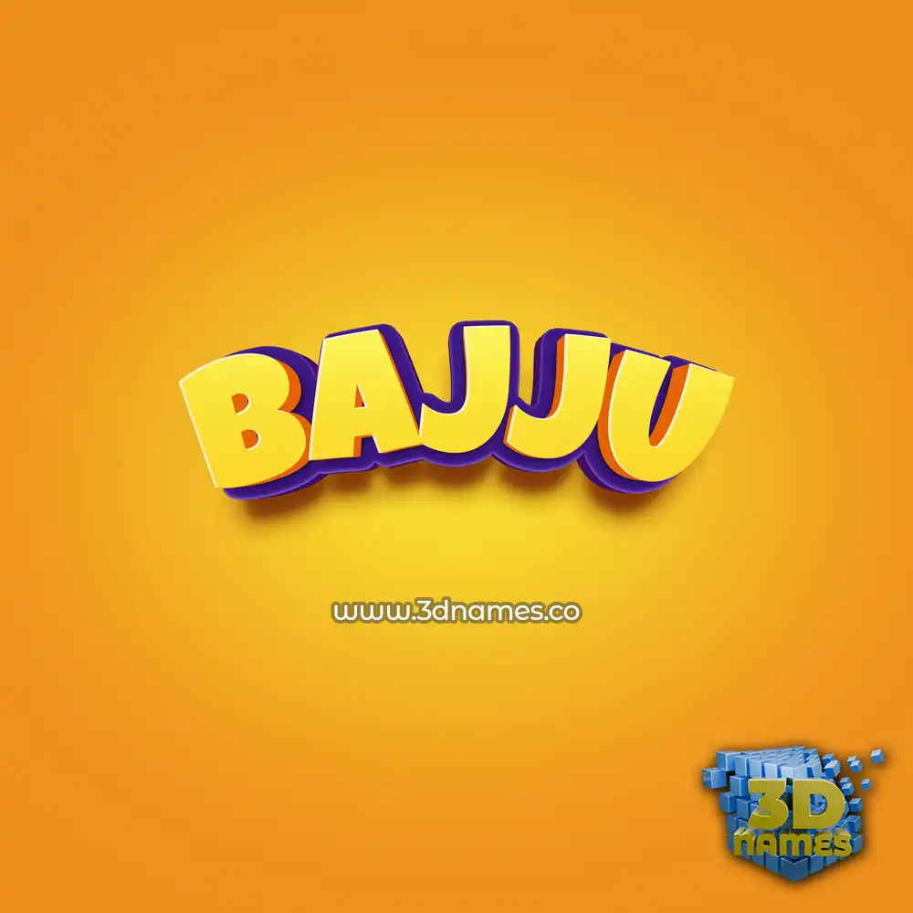 bajju in Orange Toon style - 3D name wallpaper