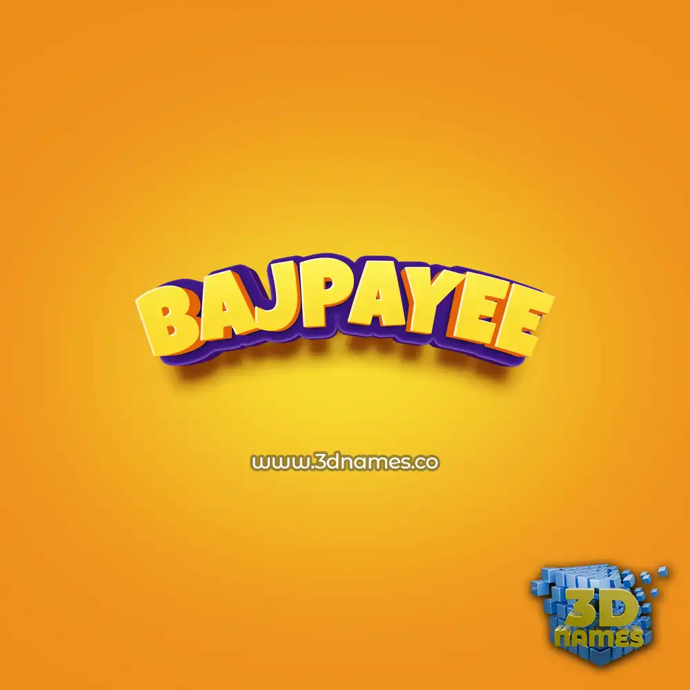 bajpayee in Orange Toon style - 3D name wallpaper
