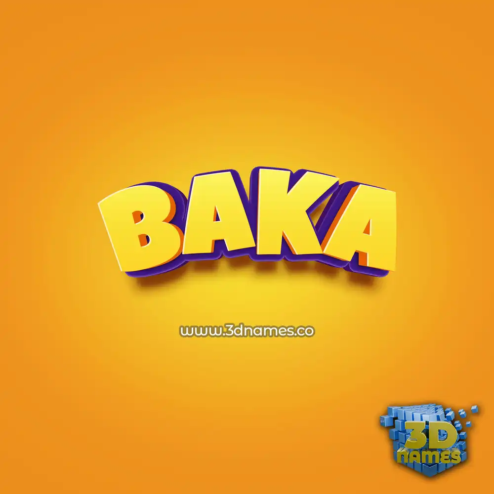 baka in Orange Toon style - 3D name wallpaper