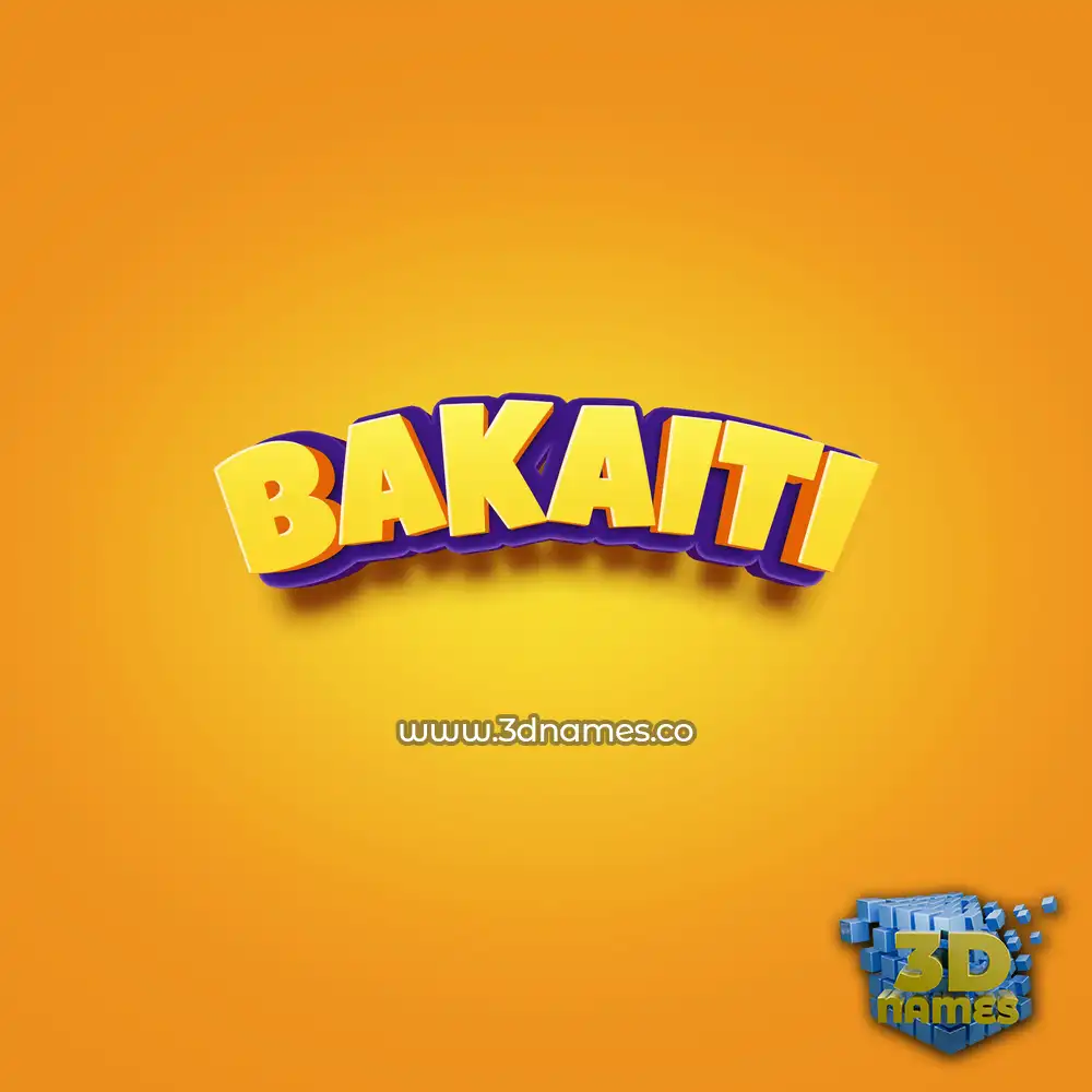 bakaiti in Orange Toon style - 3D name wallpaper