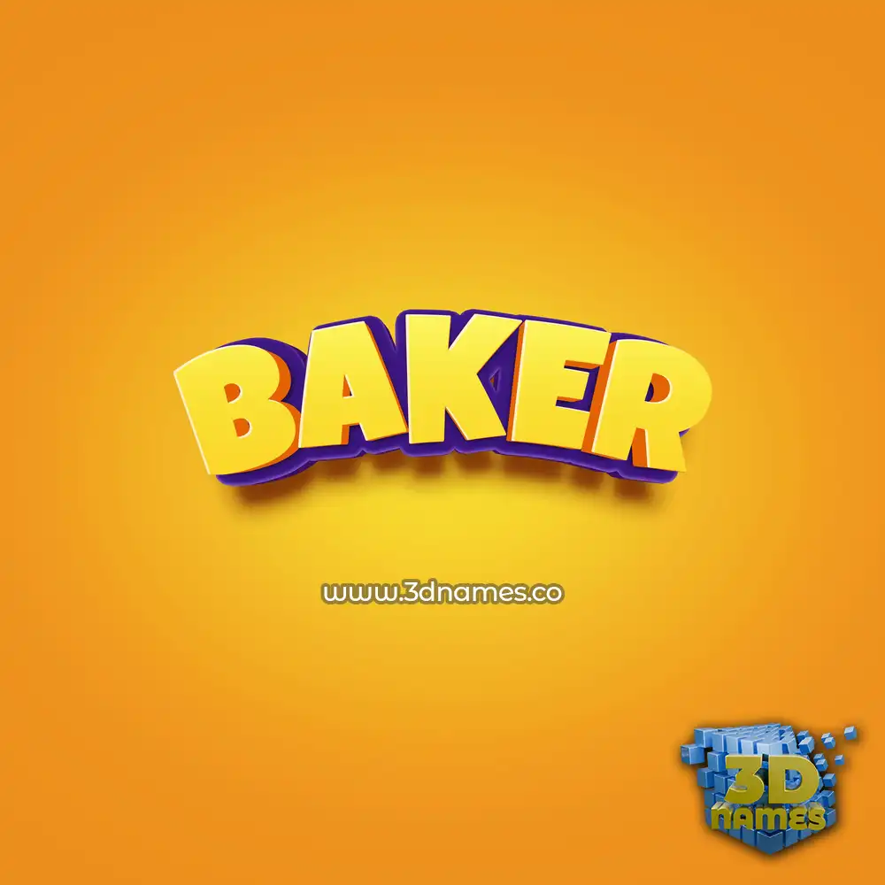 baker in Orange Toon style - 3D name wallpaper