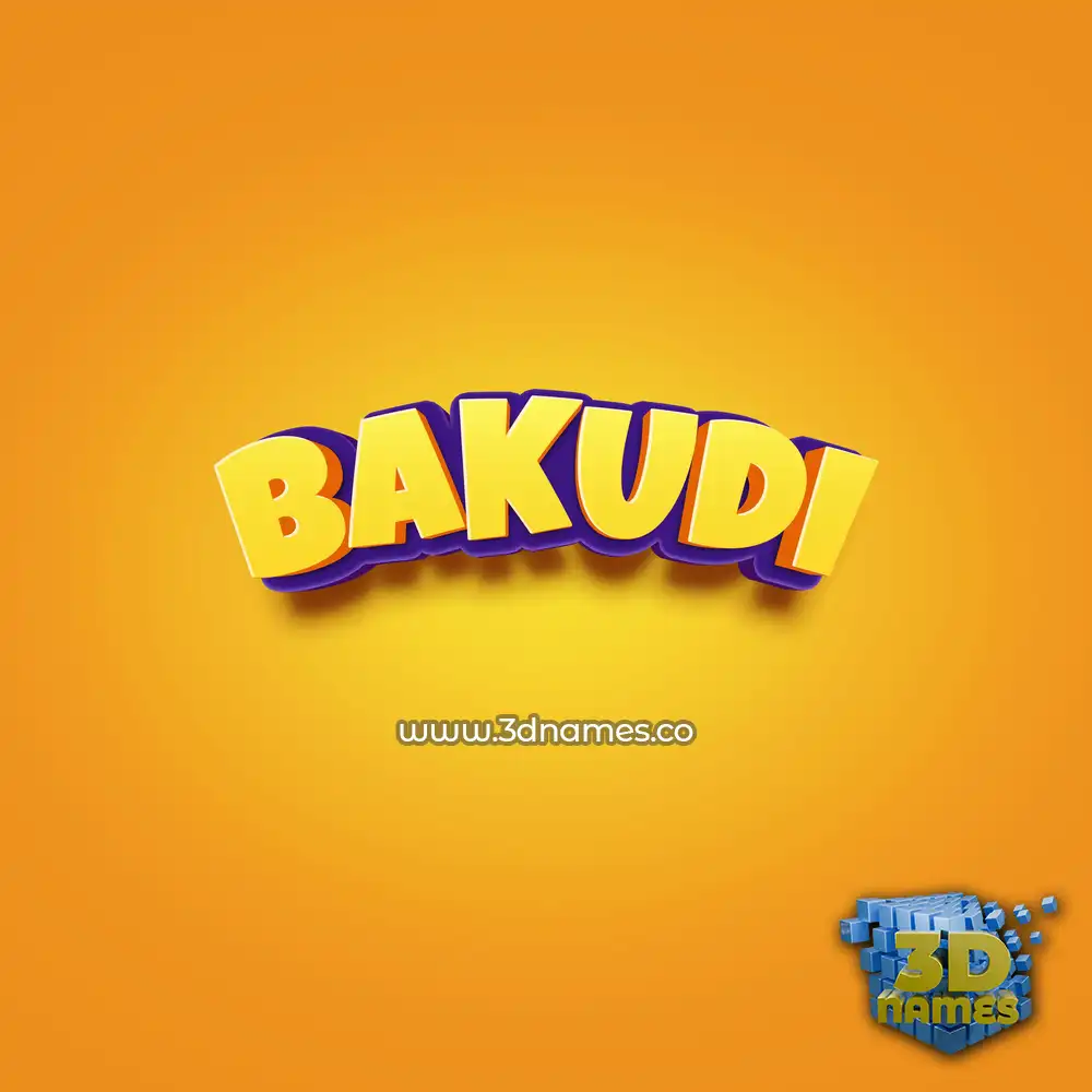bakudi in Orange Toon style - 3D name wallpaper