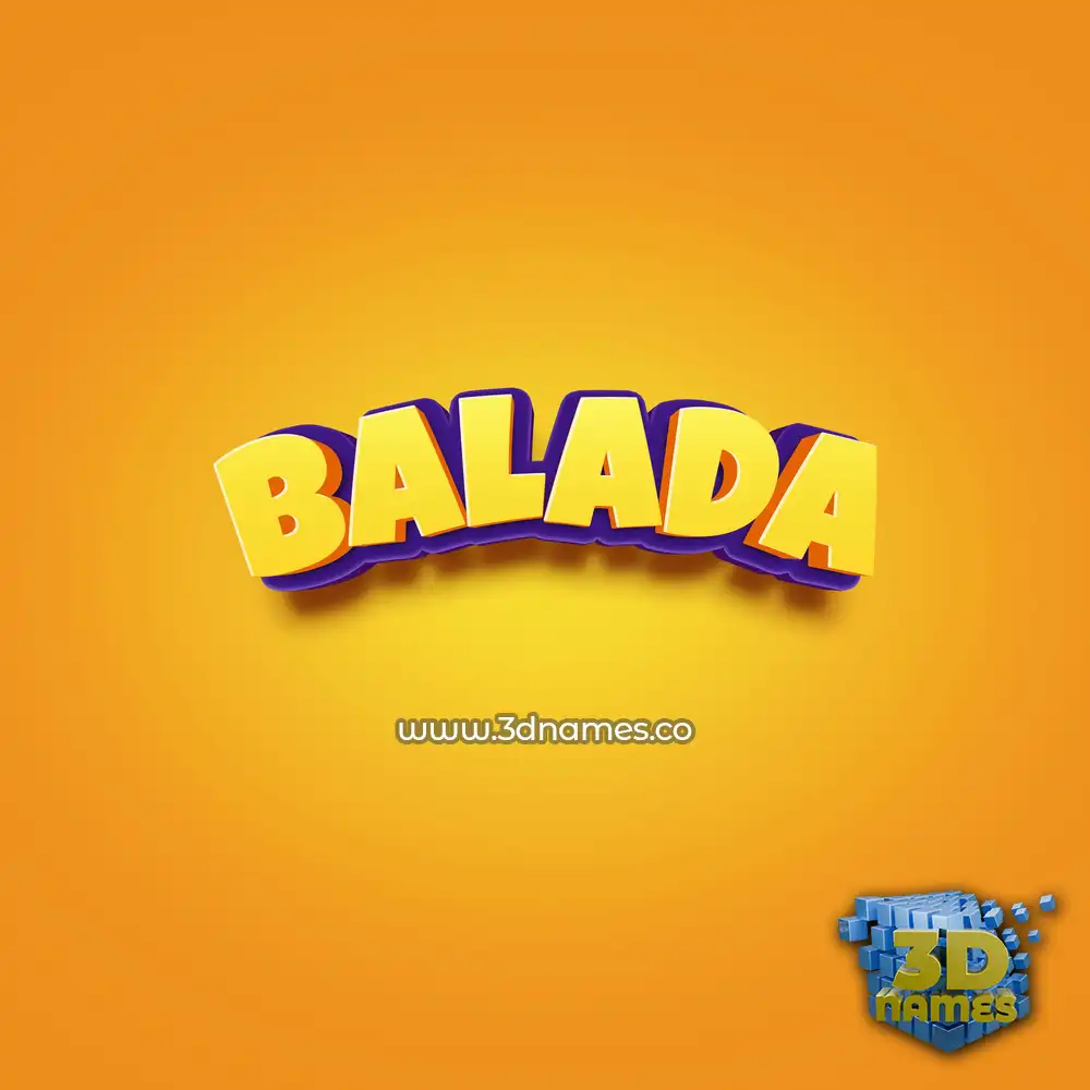 balada in Orange Toon style - 3D name wallpaper