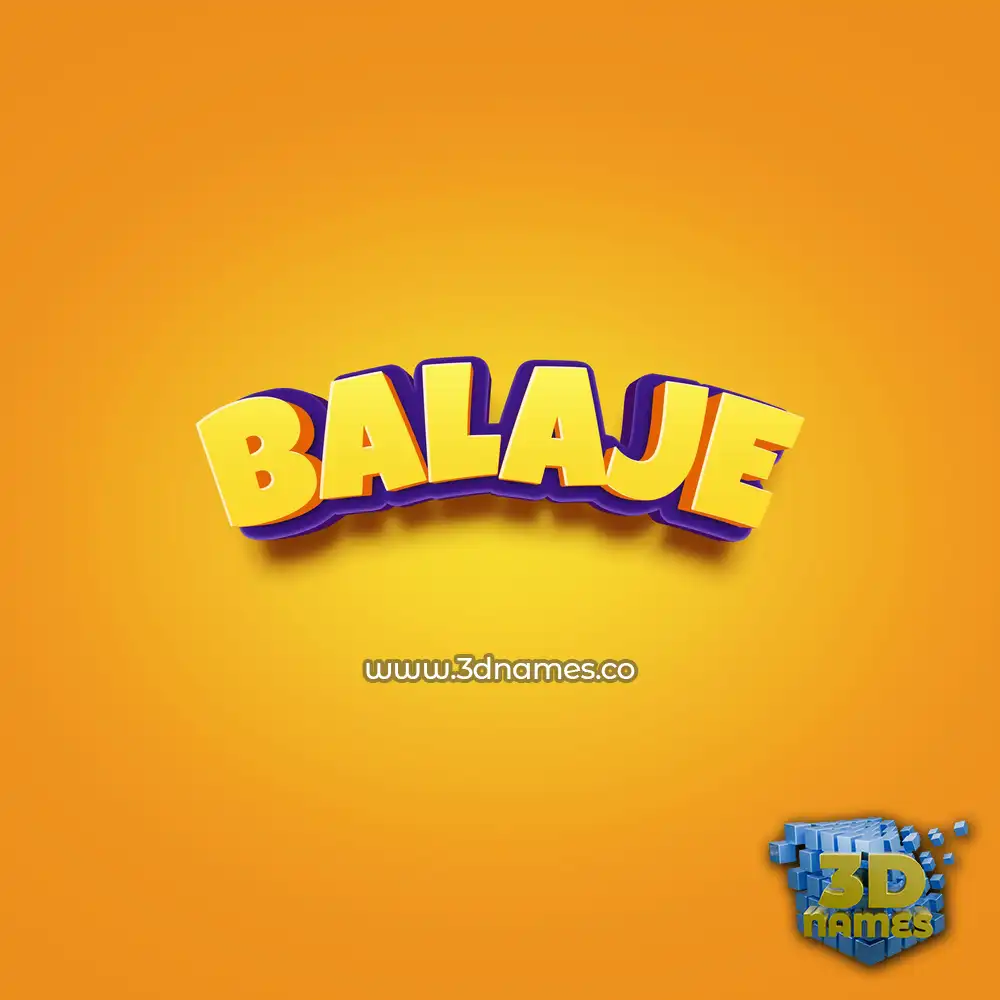 balaje in Orange Toon style - 3D name wallpaper