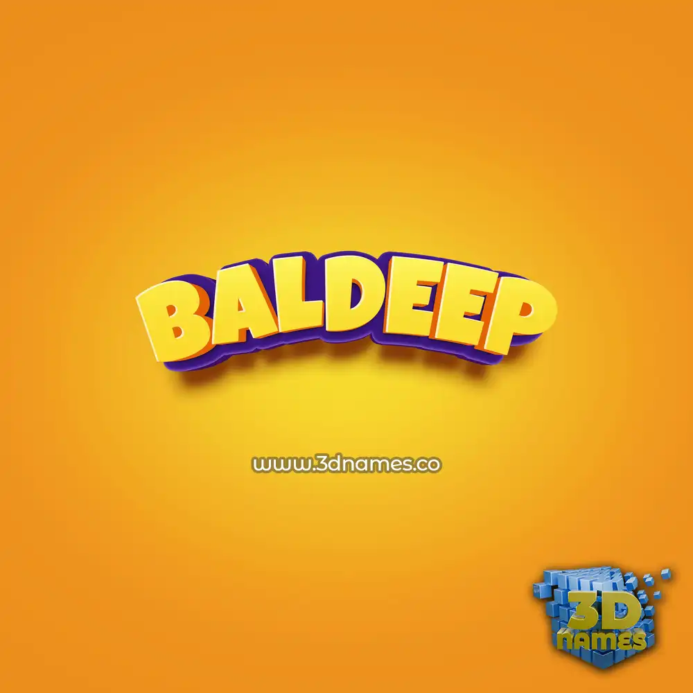 baldeep in Orange Toon style - 3D name wallpaper