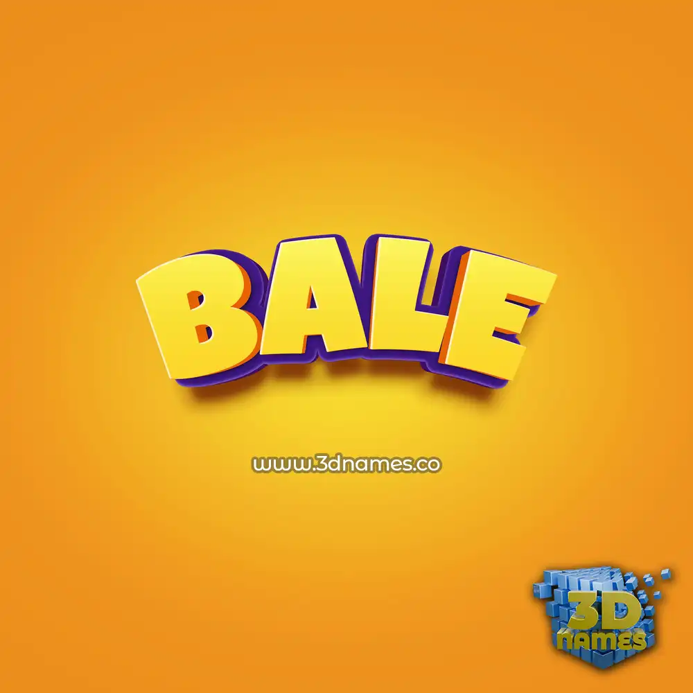 bale in Orange Toon style - 3D name wallpaper