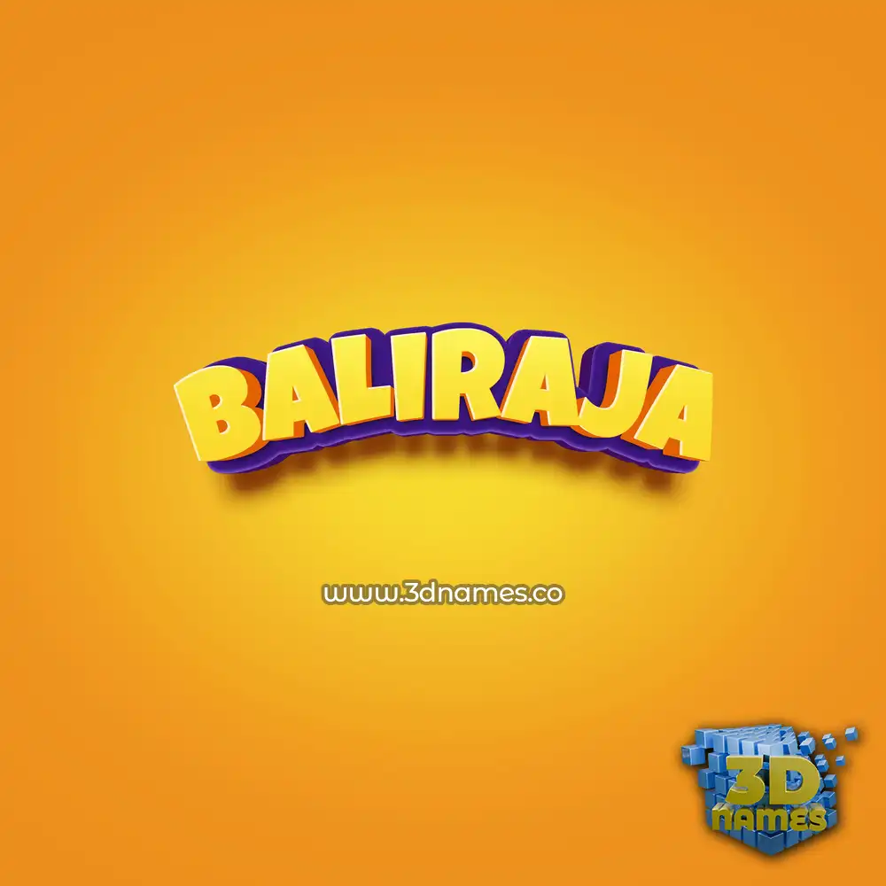 baliraja in Orange Toon style - 3D name wallpaper