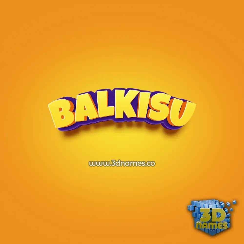 balkisu in Orange Toon style - 3D name wallpaper