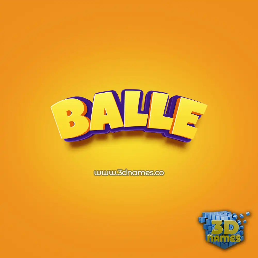 balle in Orange Toon style - 3D name wallpaper
