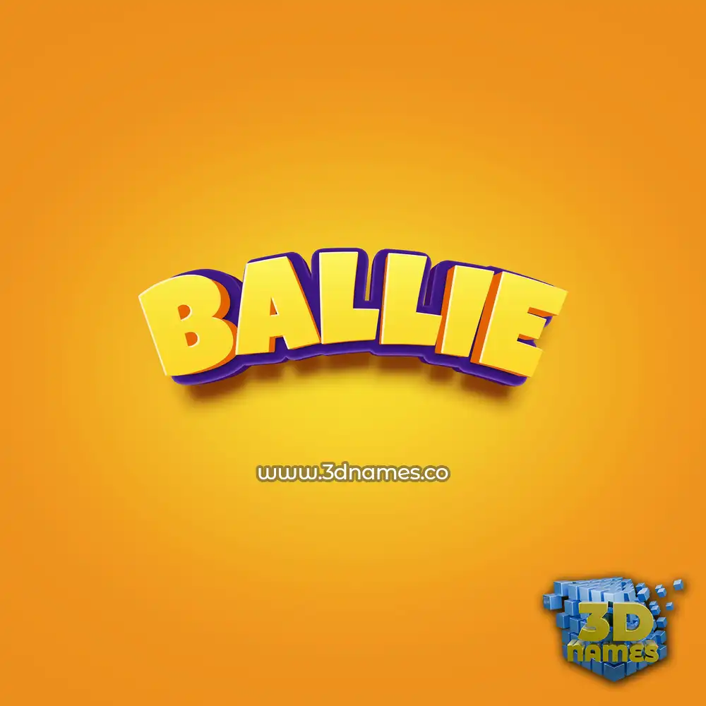 ballie in Orange Toon style - 3D name wallpaper
