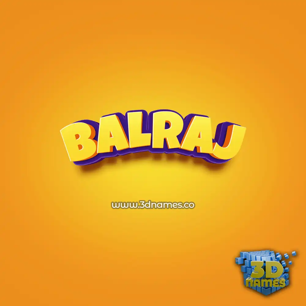 balraj in Orange Toon style - 3D name wallpaper