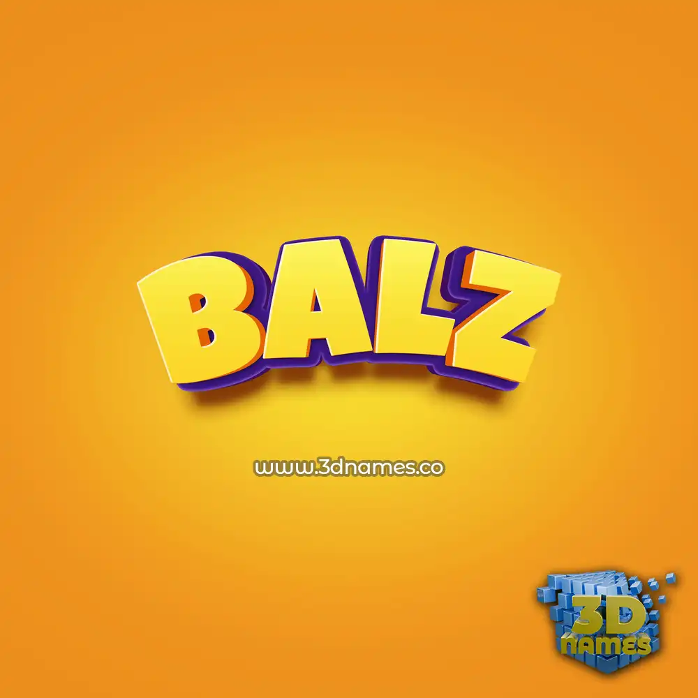 balz in Orange Toon style - 3D name wallpaper