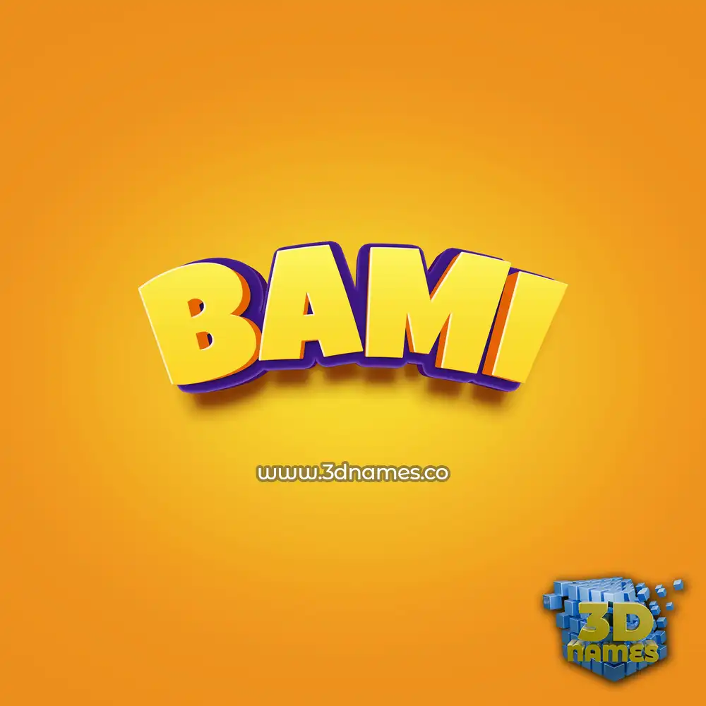 bami in Orange Toon style - 3D name wallpaper