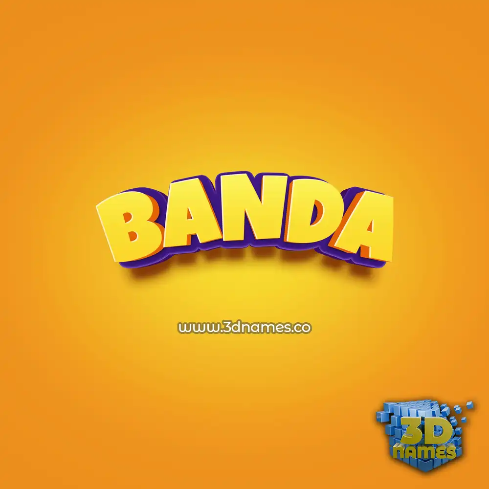 banda in Orange Toon style - 3D name wallpaper