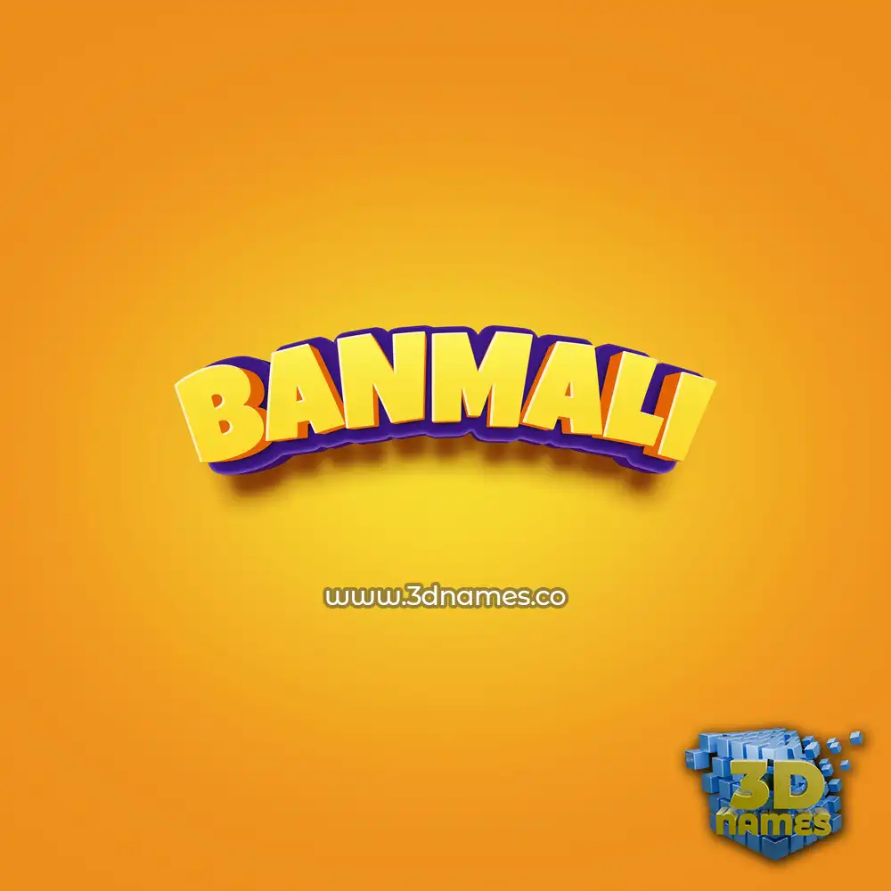 banmali in Orange Toon style - 3D name wallpaper