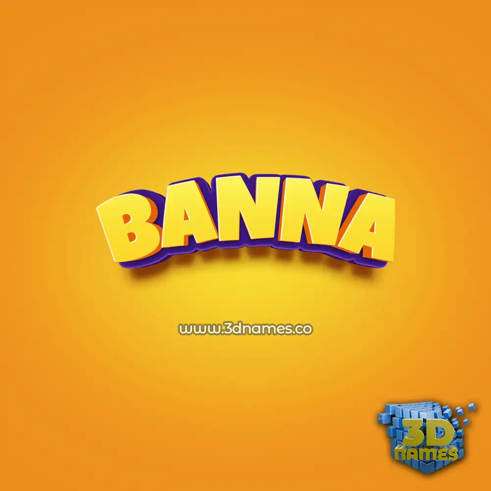 banna in Orange Toon style - 3D name wallpaper