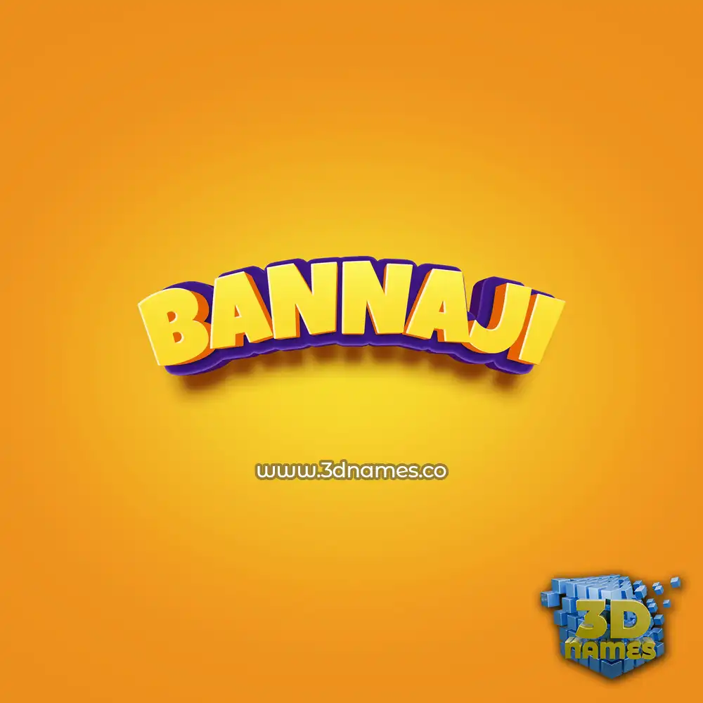 bannaji in Orange Toon style - 3D name wallpaper