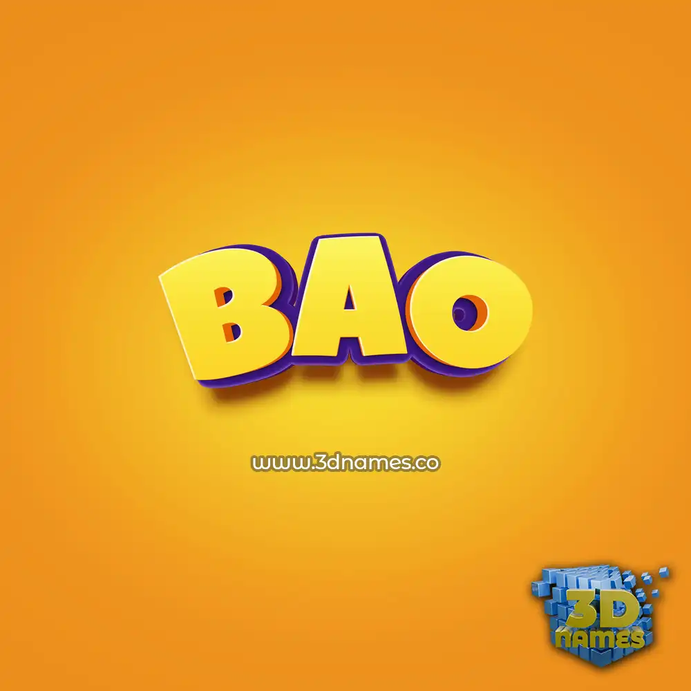 bao in Orange Toon style - 3D name wallpaper