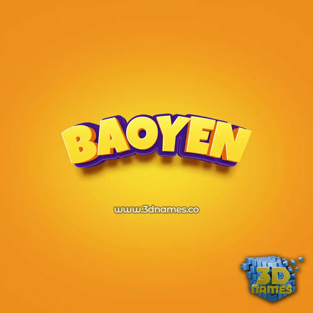 baoyen in Orange Toon style - 3D name wallpaper