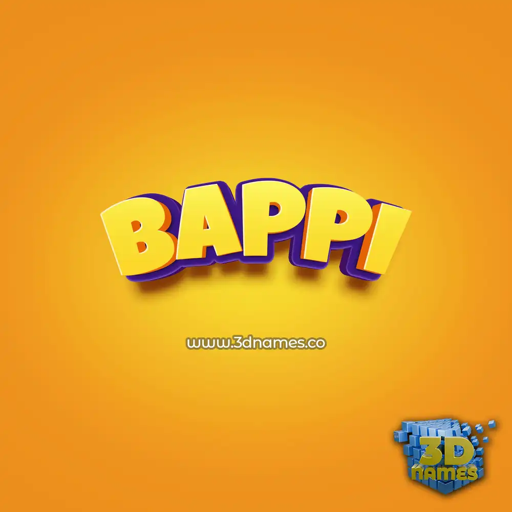 bappi in Orange Toon style - 3D name wallpaper