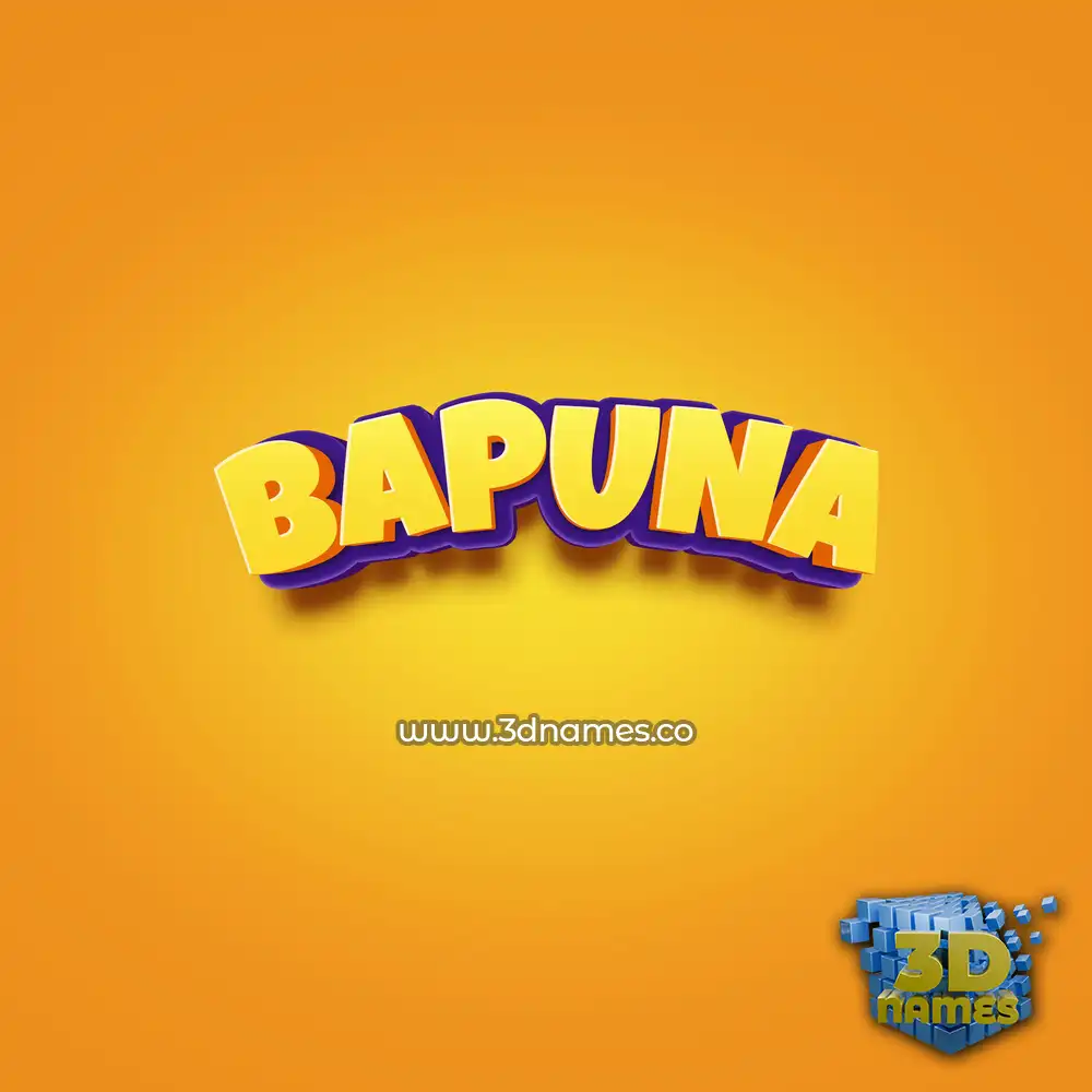 bapuna in Orange Toon style - 3D name wallpaper