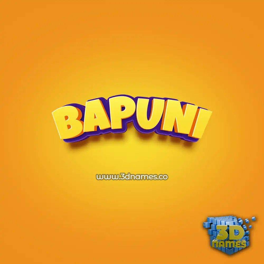 bapuni in Orange Toon style - 3D name wallpaper
