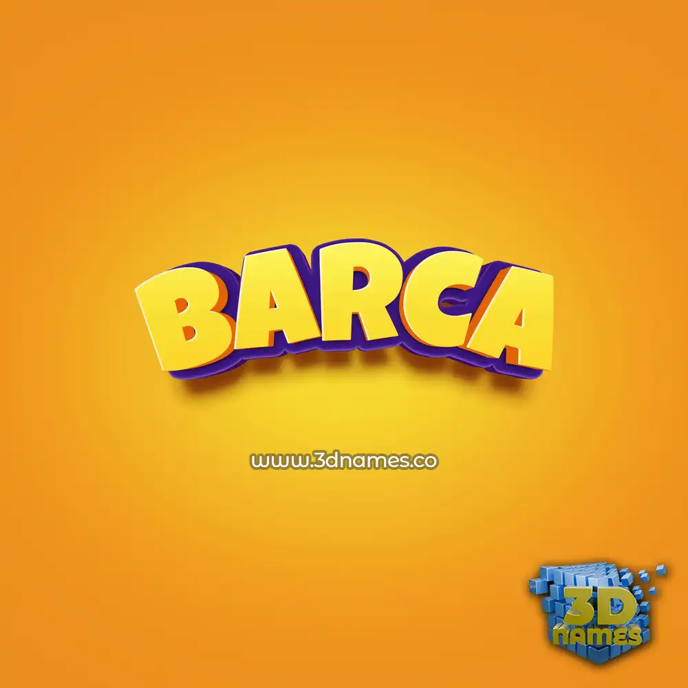 barca in Orange Toon style - 3D name wallpaper