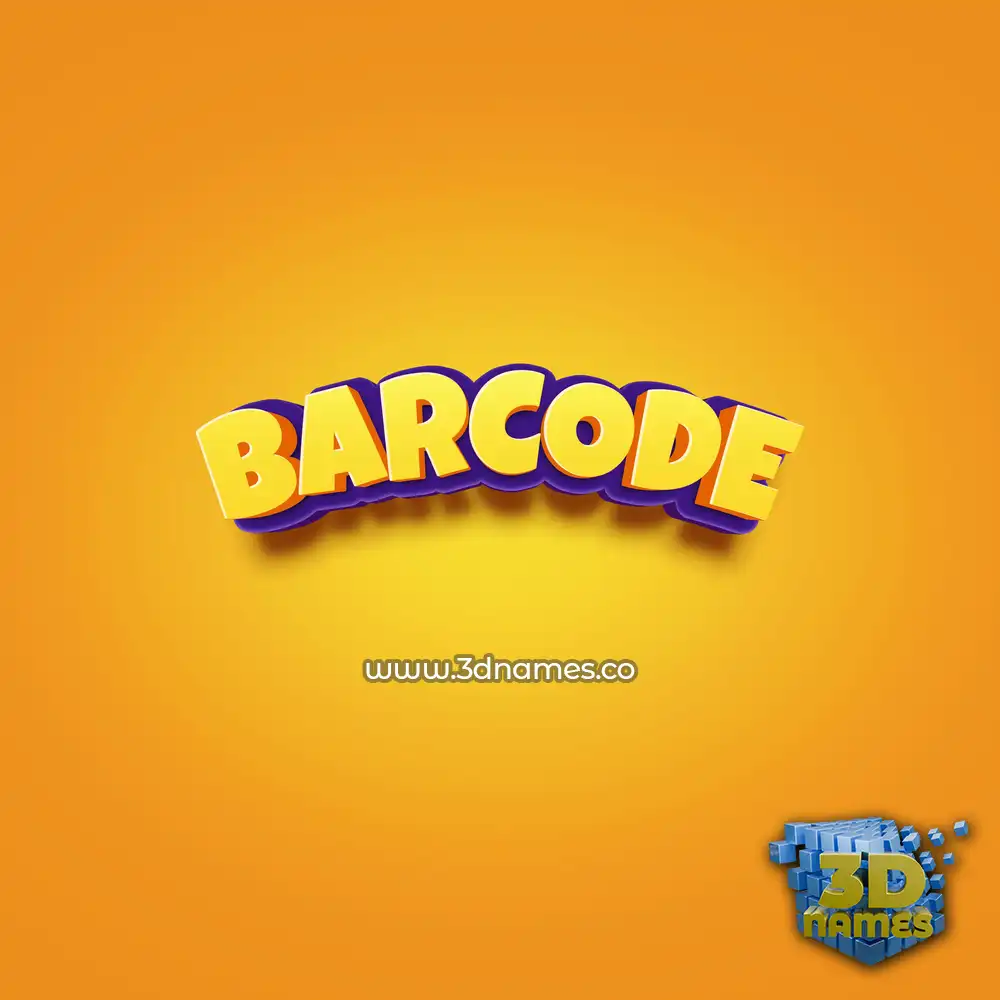 barcode in Orange Toon style - 3D name wallpaper