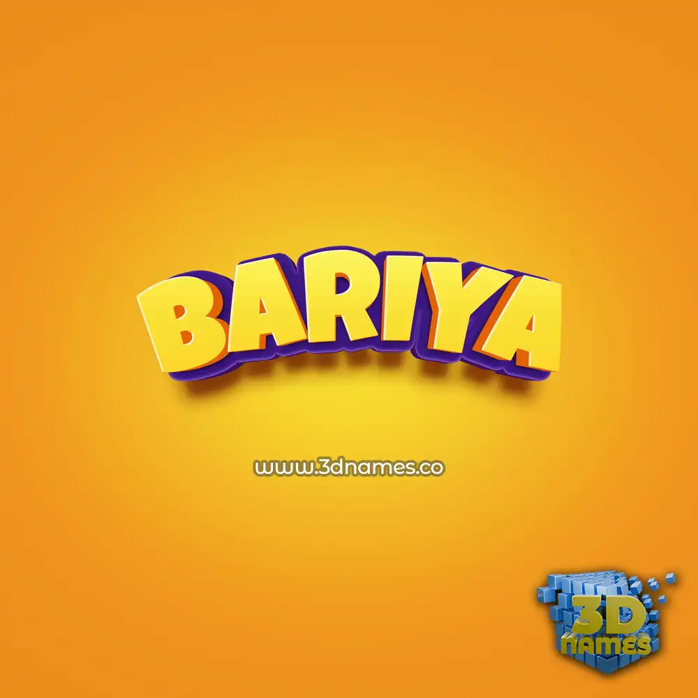 bariya in Orange Toon style - 3D name wallpaper