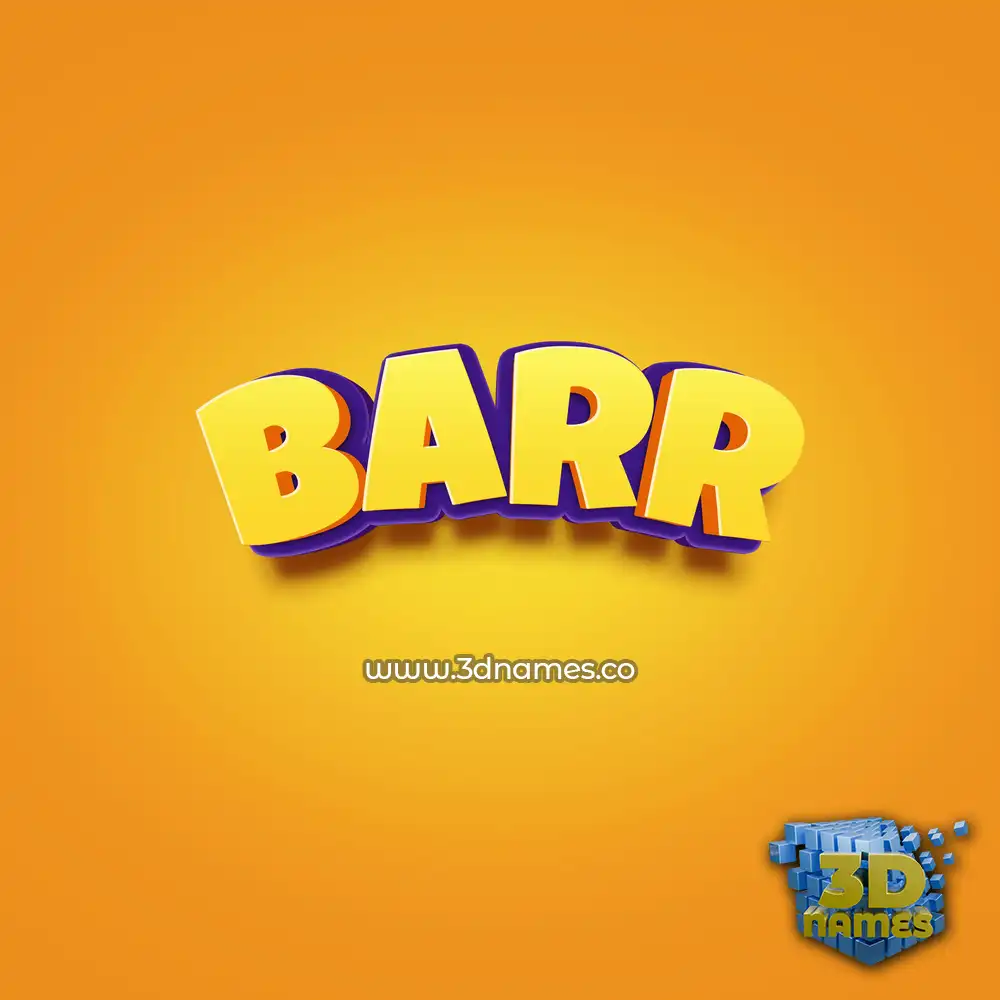 barr in Orange Toon style - 3D name wallpaper