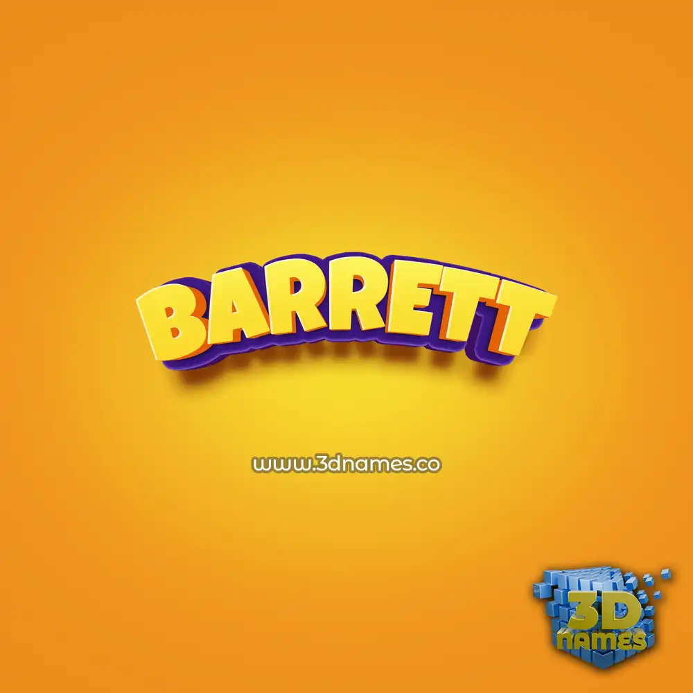 barrett in Orange Toon style - 3D name wallpaper