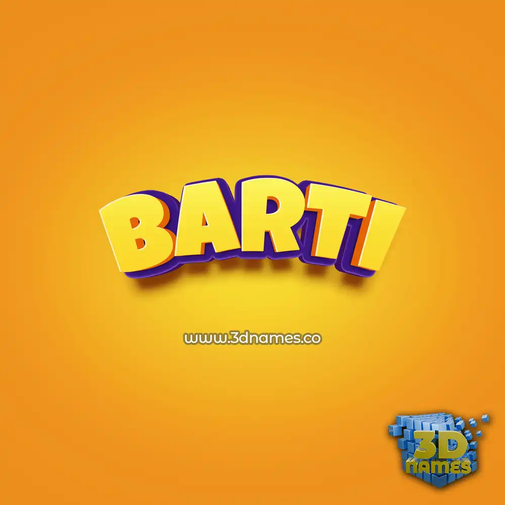 barti in Orange Toon style - 3D name wallpaper