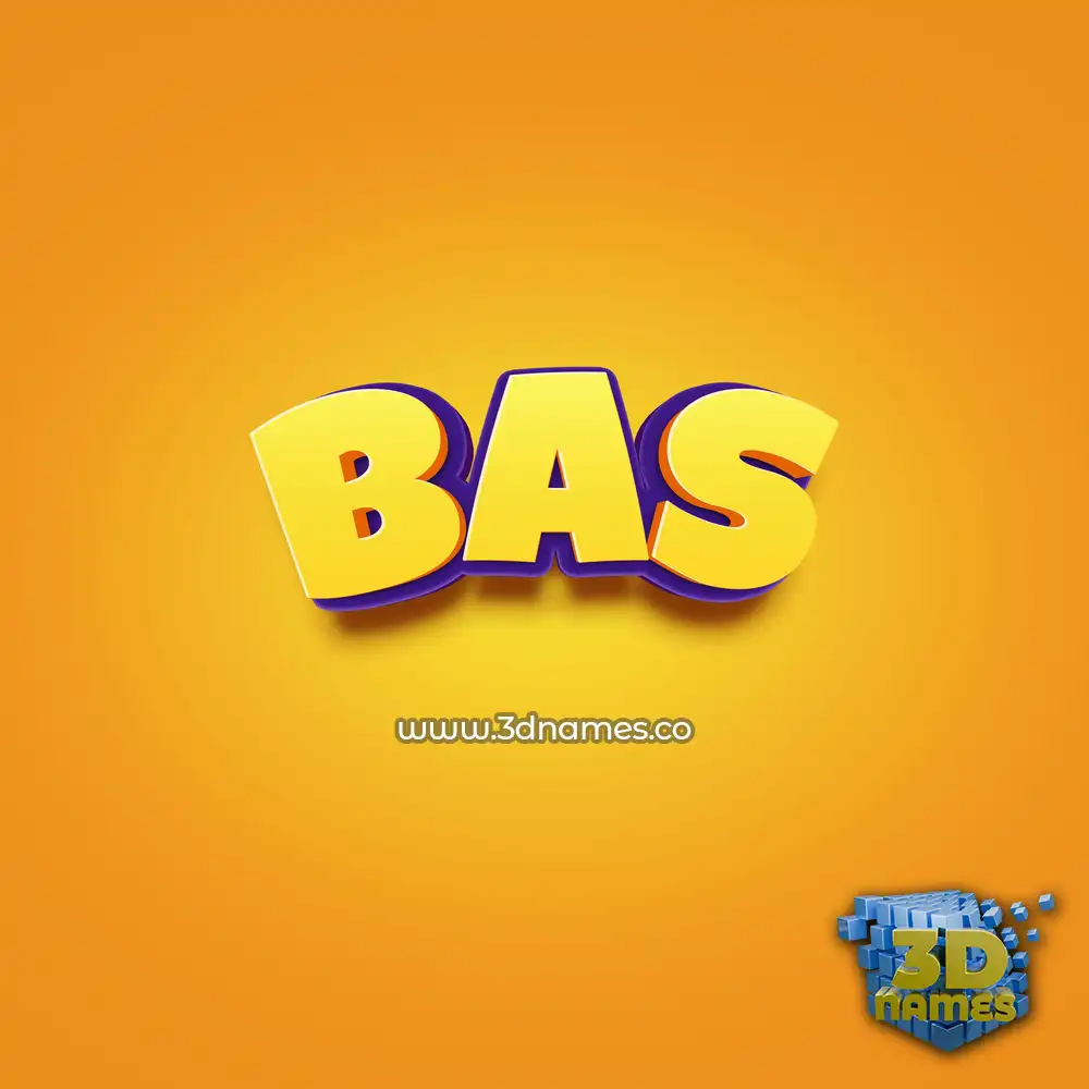 bas in Orange Toon style - 3D name wallpaper