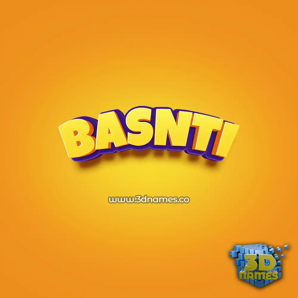 basnti in Orange Toon style - 3D name wallpaper