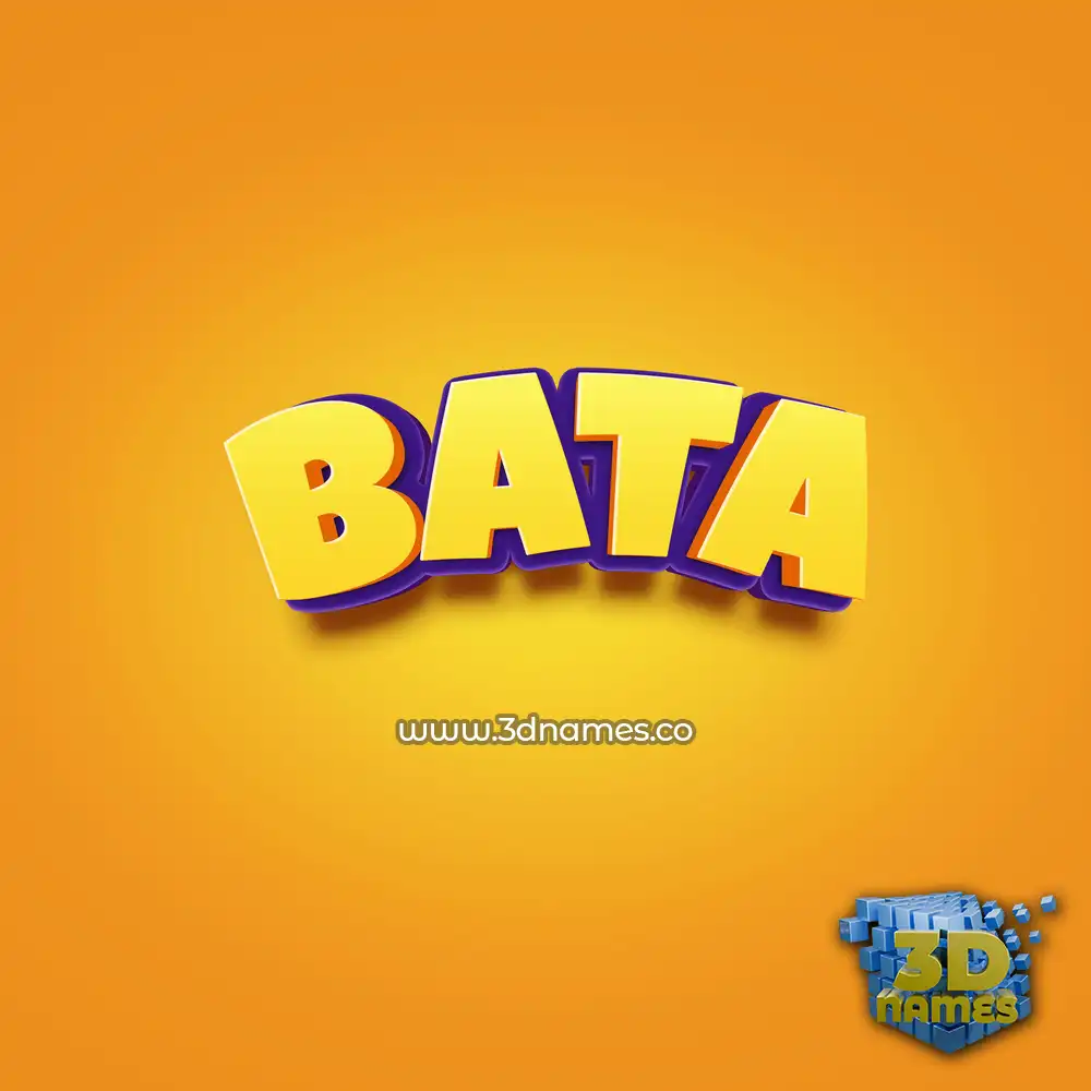 bata in Orange Toon style - 3D name wallpaper