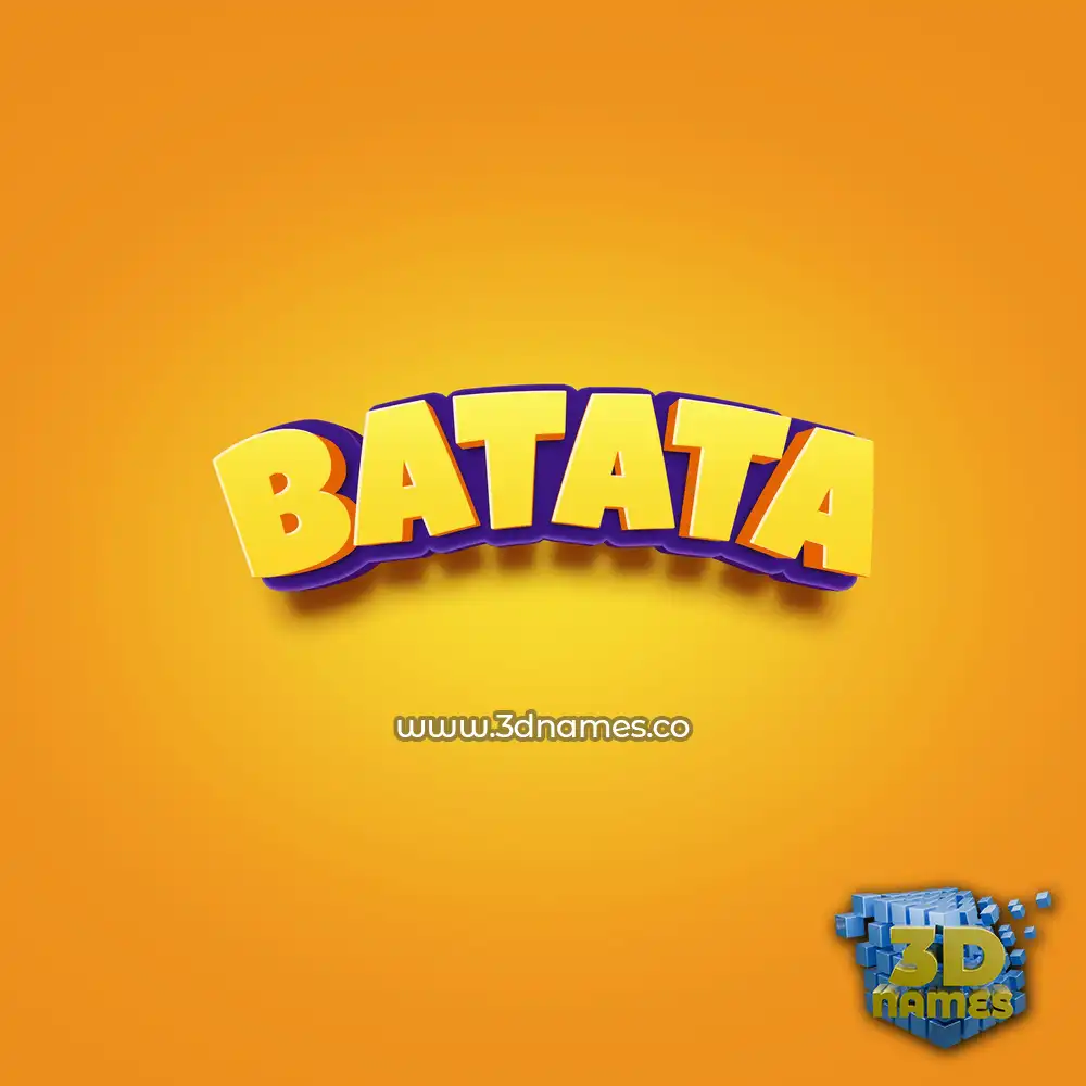 batata in Orange Toon style - 3D name wallpaper