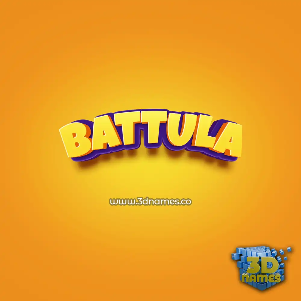 battula in Orange Toon style - 3D name wallpaper