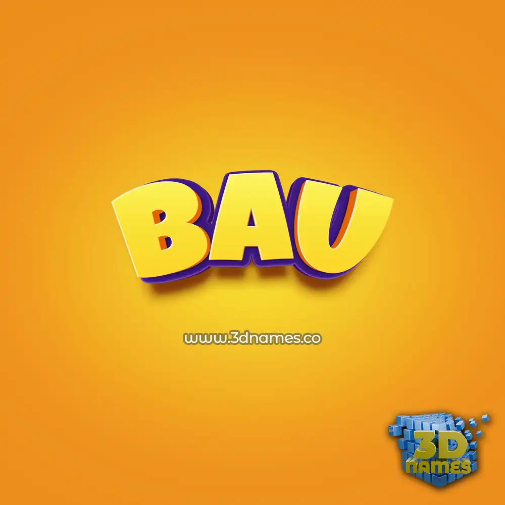 bau in Orange Toon style - 3D name wallpaper
