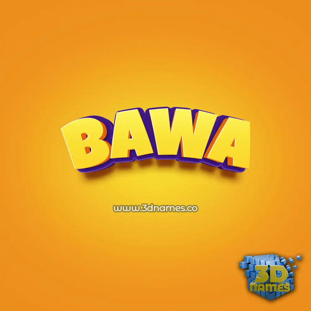 bawa in Orange Toon style - 3D name wallpaper