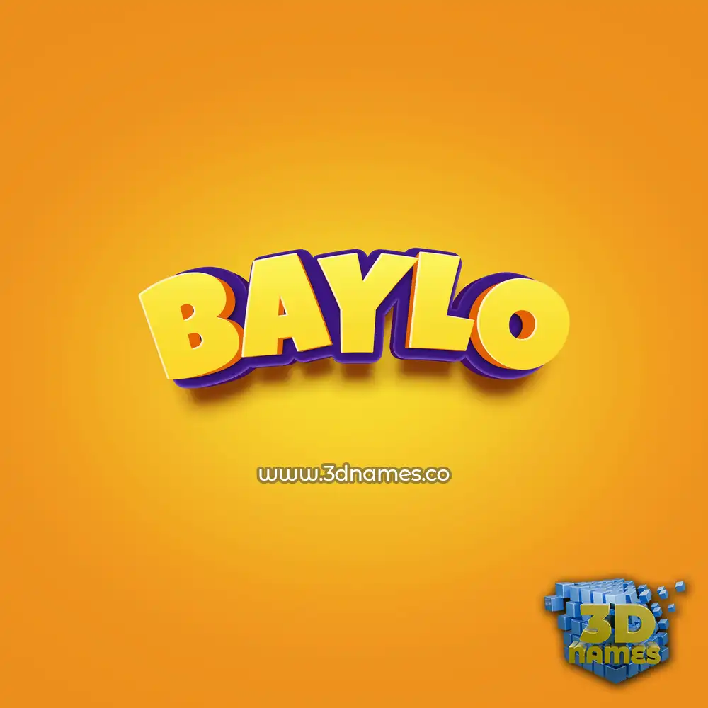 baylo in Orange Toon style - 3D name wallpaper