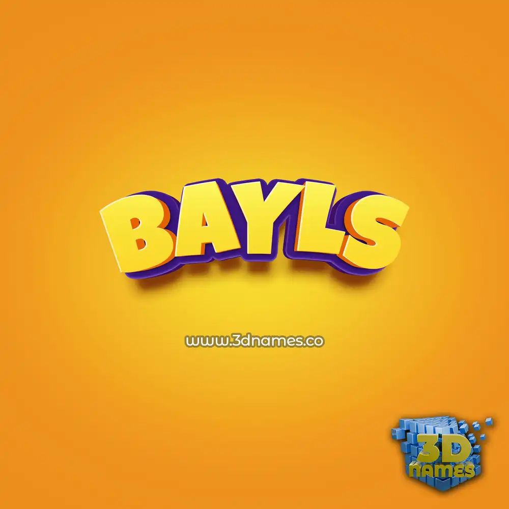 bayls in Orange Toon style - 3D name wallpaper