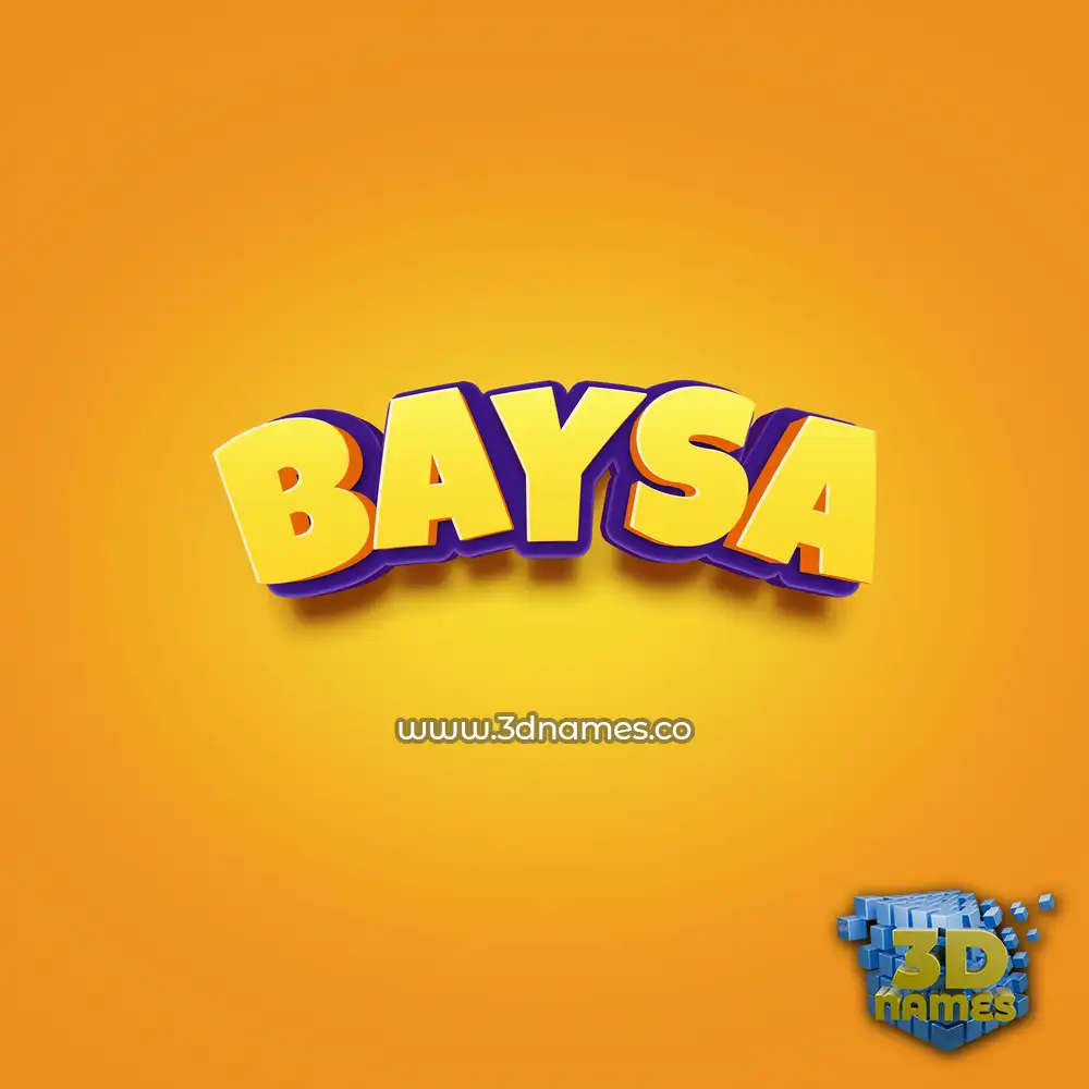 baysa in Orange Toon style - 3D name wallpaper