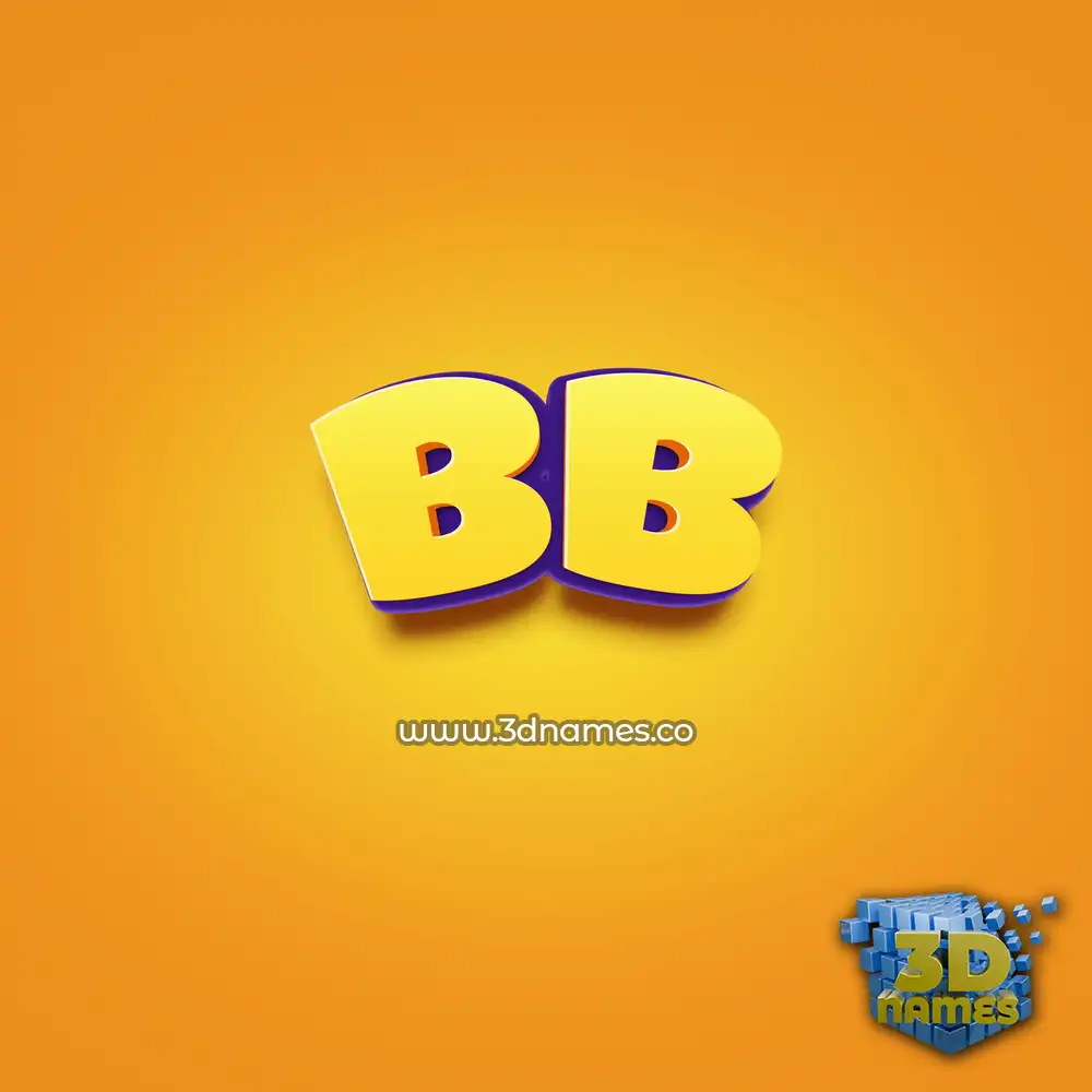bb in Orange Toon style - 3D name wallpaper