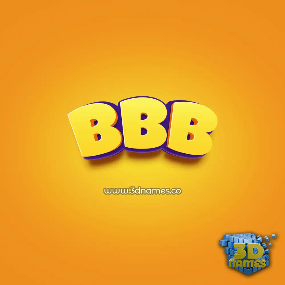 bbb in Orange Toon style - 3D name wallpaper