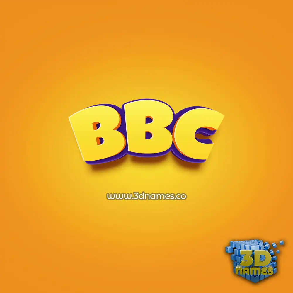bbc in Orange Toon style - 3D name wallpaper