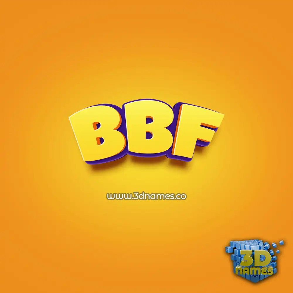 bbf in Orange Toon style - 3D name wallpaper