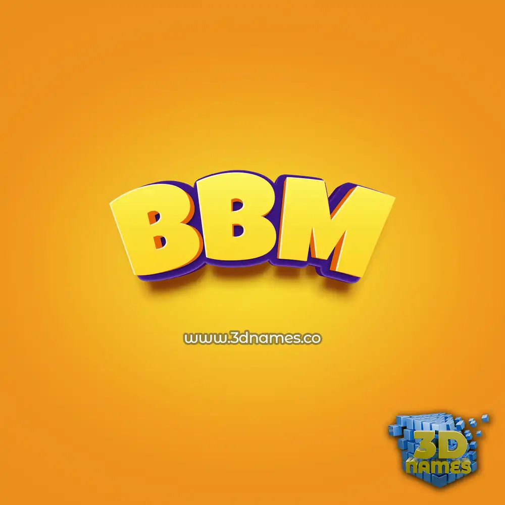 bbm in Orange Toon style - 3D name wallpaper