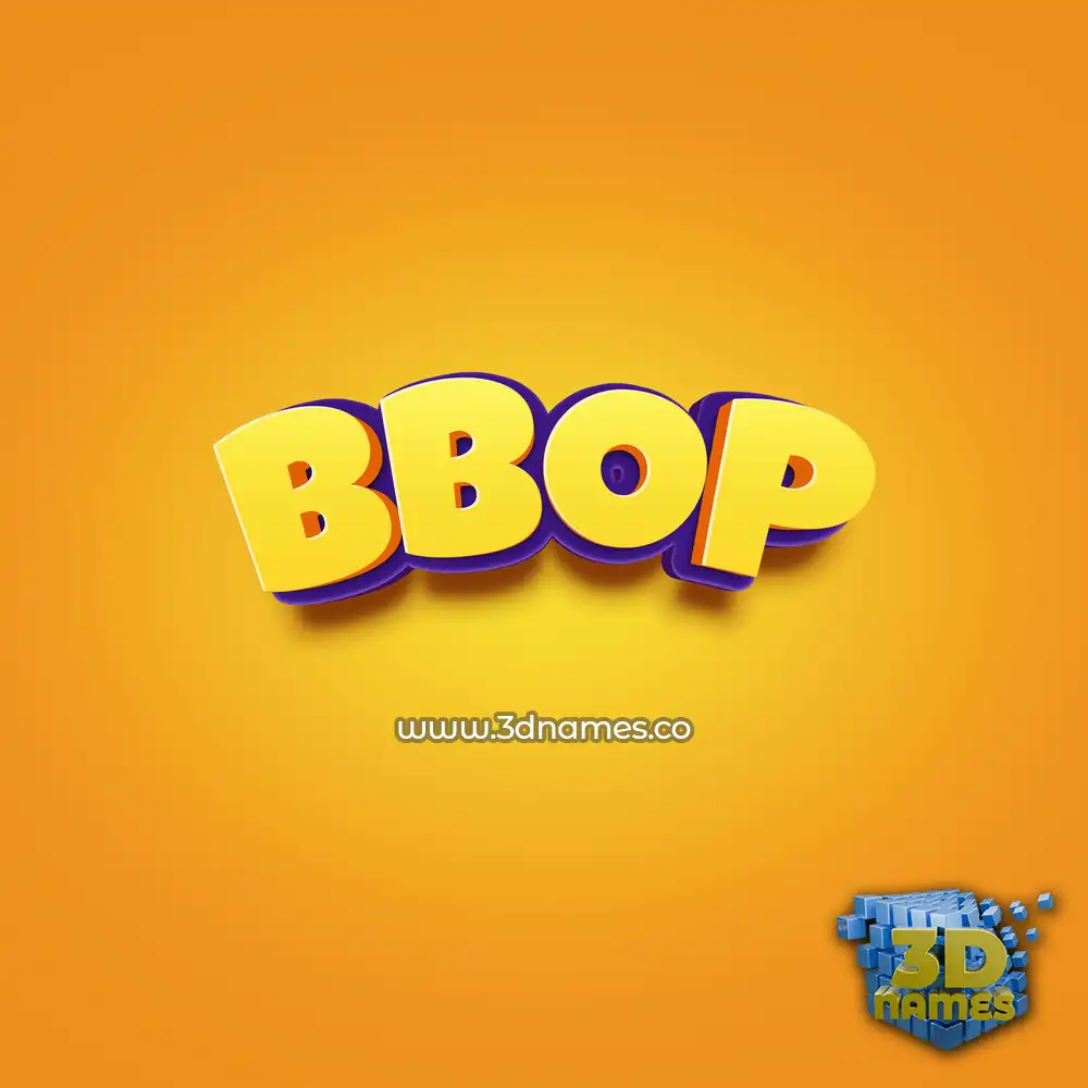 bbop in Orange Toon style - 3D name wallpaper