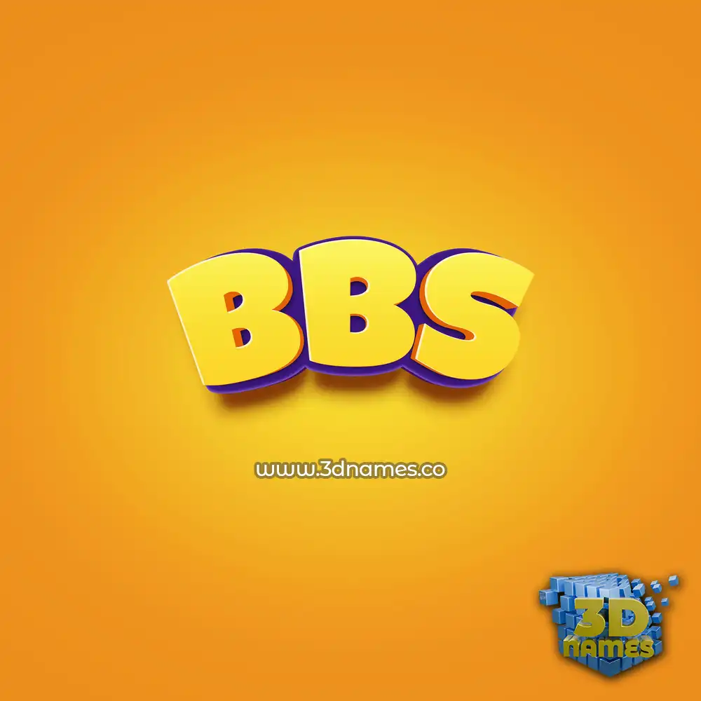 bbs in Orange Toon style - 3D name wallpaper